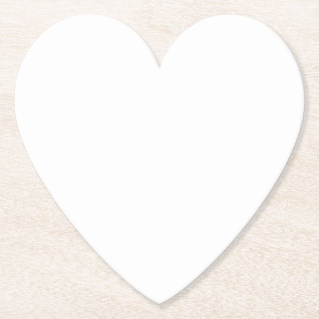 Just White Heart Craft Paper Coaster (Front)