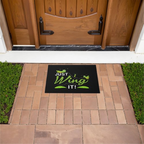 Just Wing it - Grasshopper Keep Trying Quote Doormat