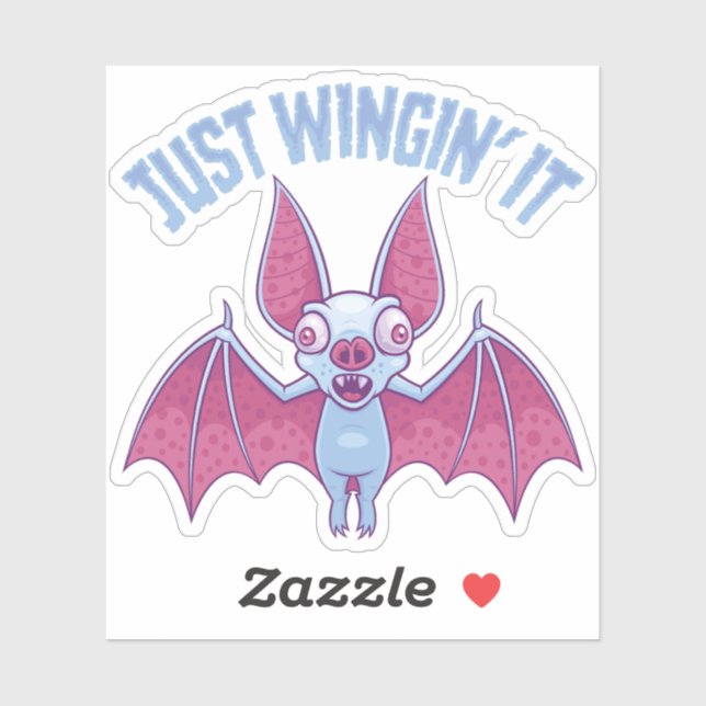 Just Wingin' It Derpy Albino Bat Sticker (Sheet)