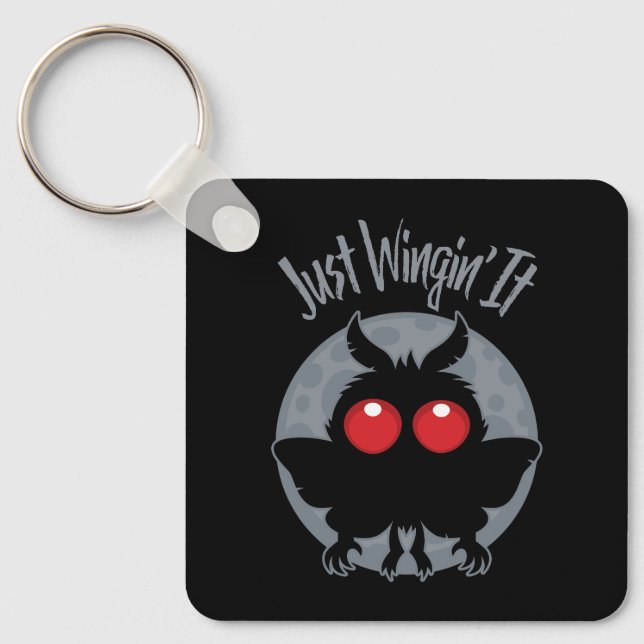 Just Wingin' It Mothman Mischief Keychain (Front)