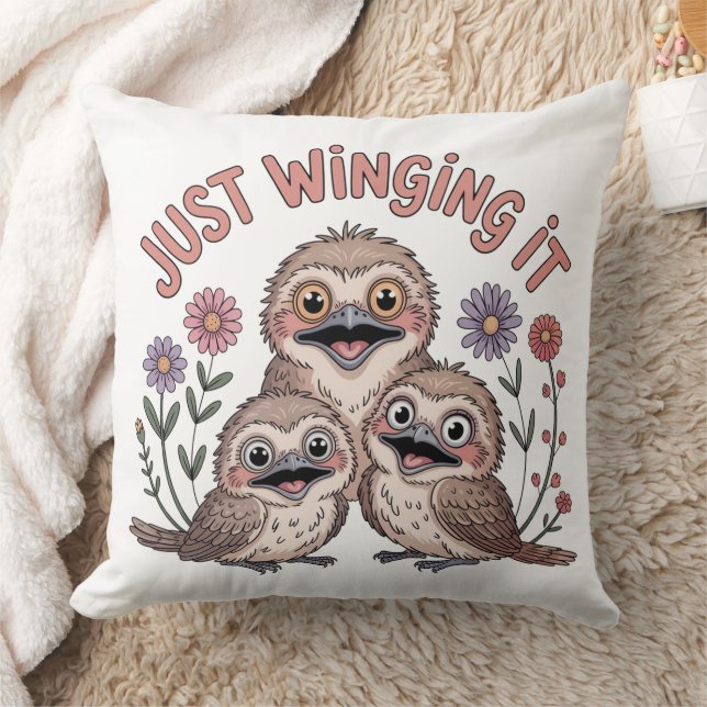 Just Winging It Throw Pillow (Blanket)