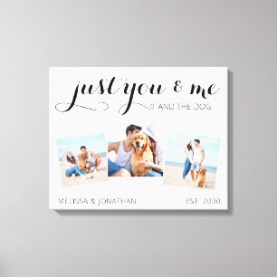 Just You Me And The Dog Custom Photo Collage Canvas Print