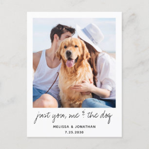 Just You Me And The Dog Wedding Elopement Announcement Postcard
