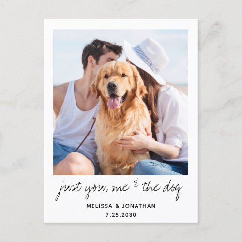 Just You Me And The Dog Wedding Elopement Announcement Postcard