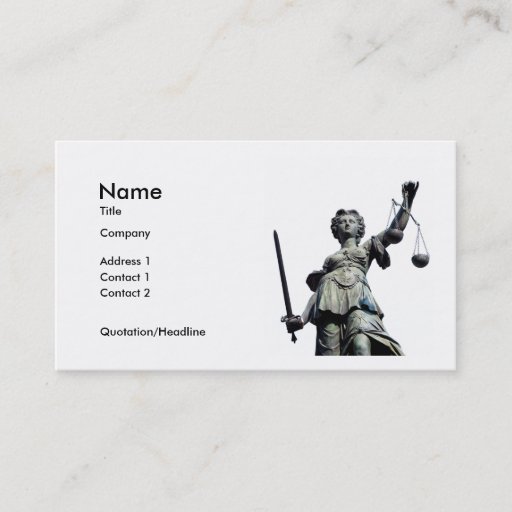 Customizable Justice 01A Business Card Template