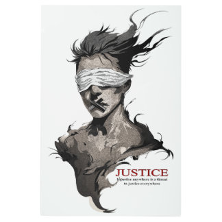 justice blind metal print