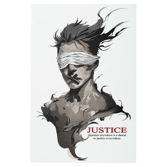 justice blind metal print (Front)