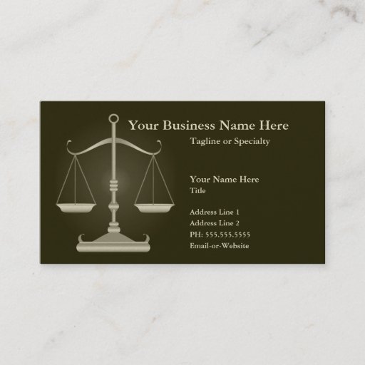 Customizable justice business cards