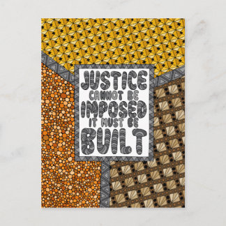 Justice Cannot Be Imposed- Social Justice Postcard