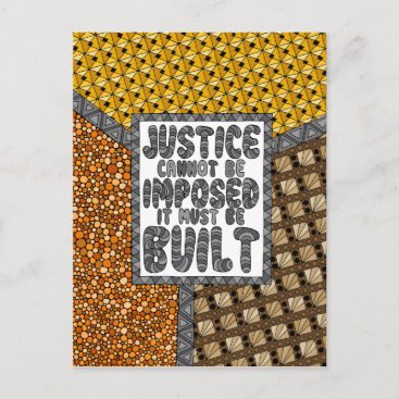 Justice Cannot Be Imposed- Social Justice Postcard