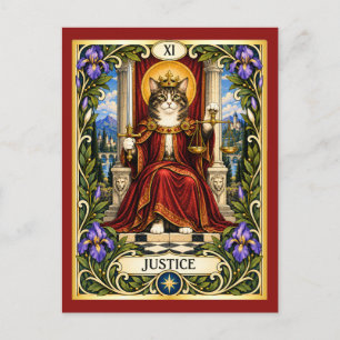 Justice Cat Tarot - Balance and Truth Postcard