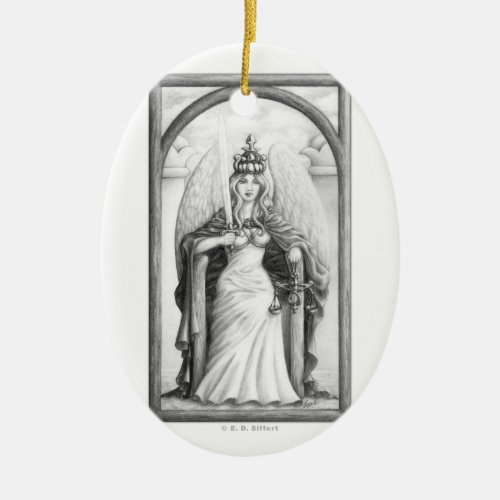 Justice Ceramic Ornament