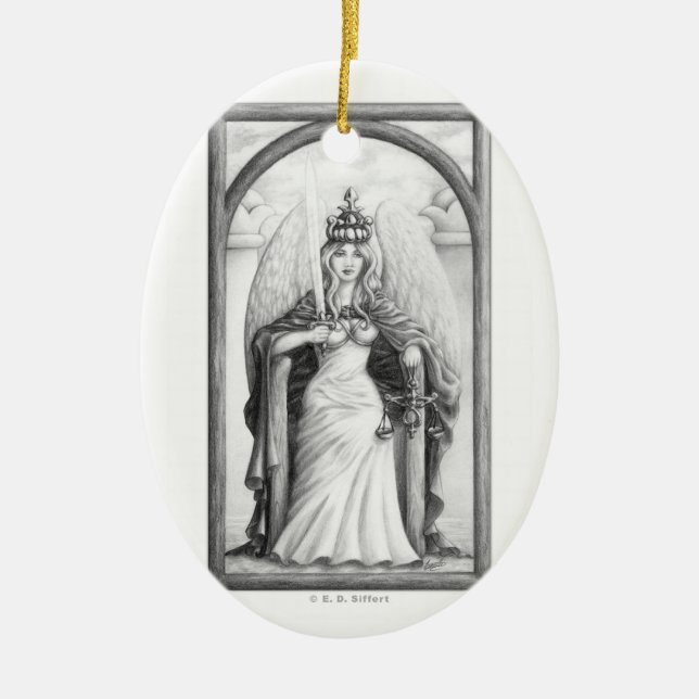 Justice Ceramic Ornament (Front)