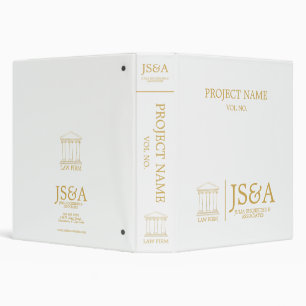 Justice Columns Law Firm White and Gold 3 Ring Binder