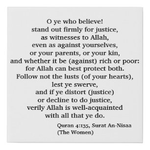 Justice for all Believers witnesses to God verse Faux Canvas Print