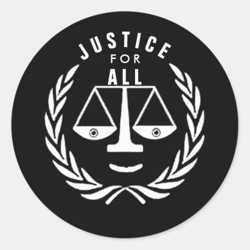 JUSTICE FOR ALL CLASSIC ROUND STICKER