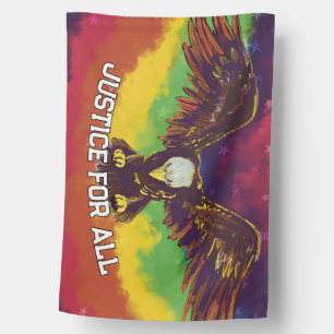 Justice for ALL Eagle Patriotic House Flag