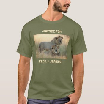 Justice For Cecil & Jericho The Brother Lions T-shirt by HydrangeaBlue at Zazzle