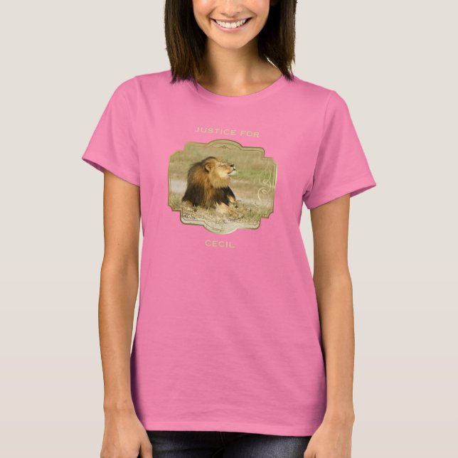 Justice for Cecil the Lion Killed in Africa T-Shirt (Front)