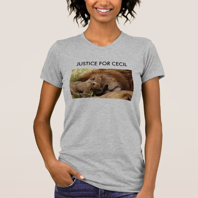Justice for Cecil the Lion with his Cub T-Shirt (Front)