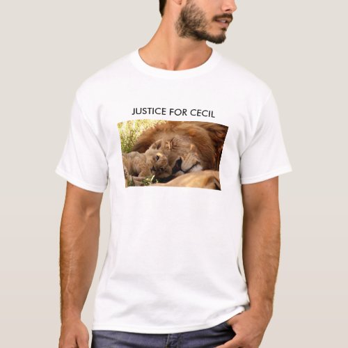 Justice for Cecil the Lion with His Cub T_Shirt