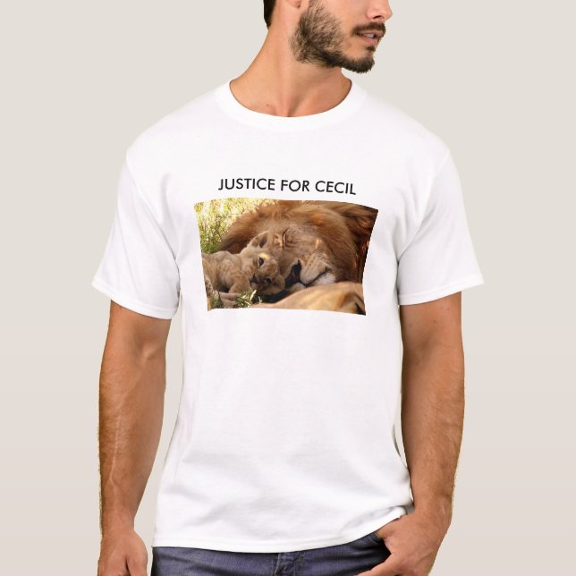 Justice for Cecil the Lion with His Cub T-Shirt (Front)