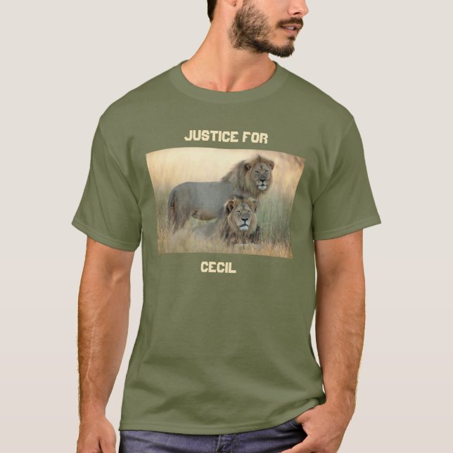 Justice for Cecil with Jericho the Brother Lions T-Shirt (Front)