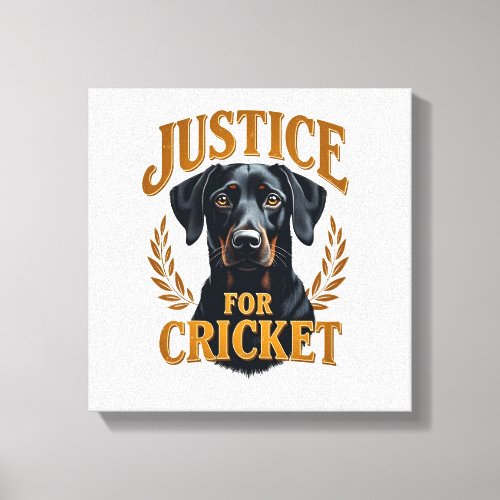 Justice For Cricket Vintage Dog Memorial Typograph Canvas Print