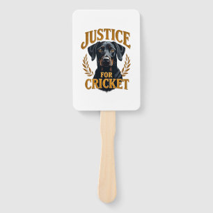 Justice For Cricket Vintage Dog Memorial Typograph Hand Fan