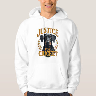 Justice For Cricket Vintage Dog Memorial Typograph Hoodie