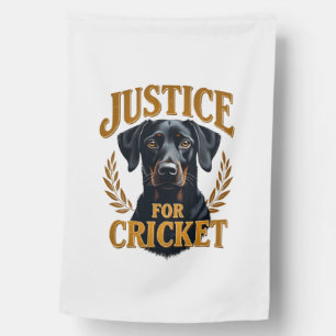 Justice For Cricket Vintage Dog Memorial Typograph House Flag