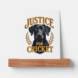 Justice For Cricket Vintage Dog Memorial Typograph Picture Ledge