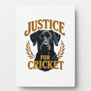 Justice For Cricket Vintage Dog Memorial Typograph Plaque