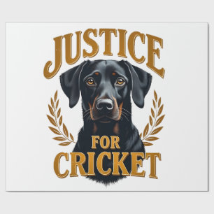Justice For Cricket Vintage Dog Memorial Typograph Wrapping Paper