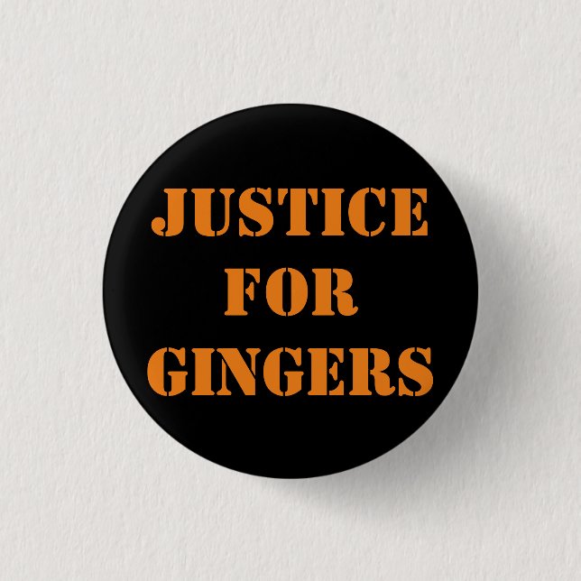 Justice for Gingers 3 Cm Round Badge Button (Front)