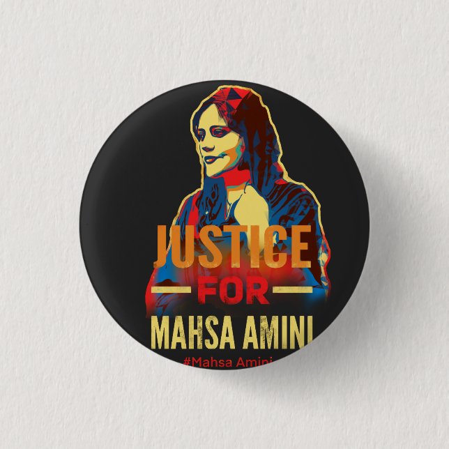 Justice for Mahsa Amini Button (Front)
