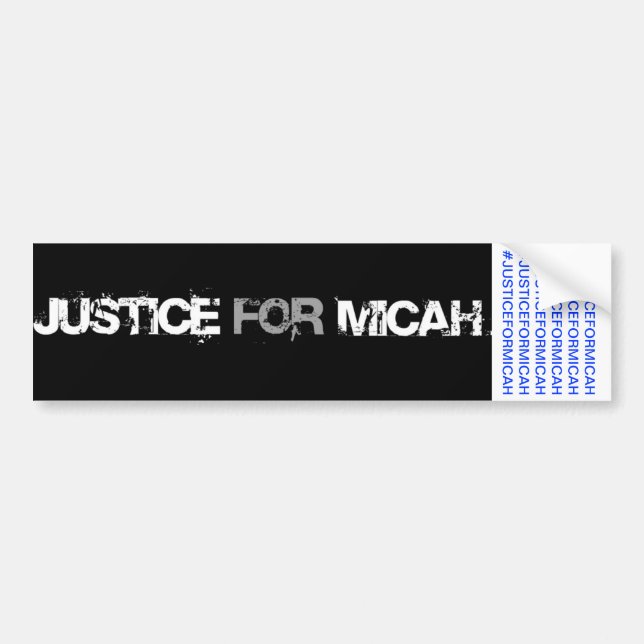 JUSTICE FOR MICAH BUMPER STICKER (Front)