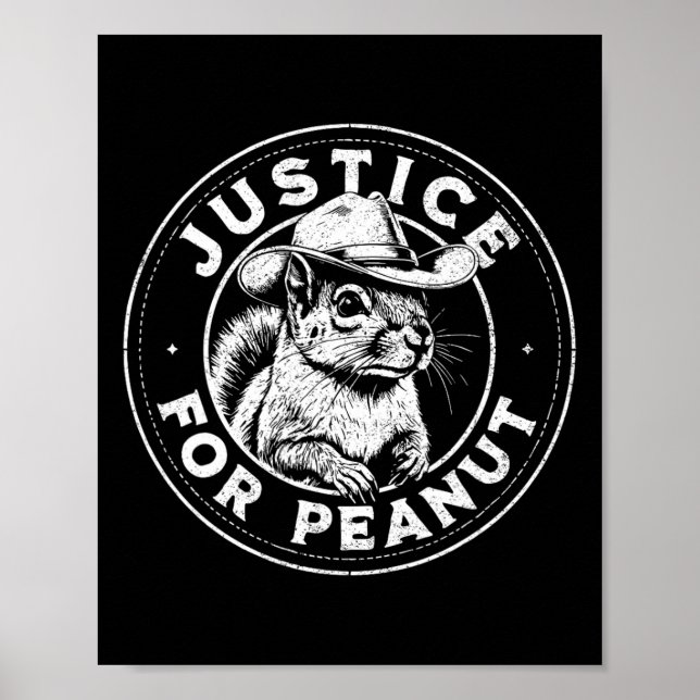 Justice For Peanut The Squirrel - P’nut Pnut Peanu Poster (Front)