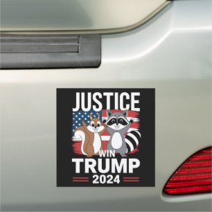 Justice For Peanut Win Trump 2024 Car Magnet