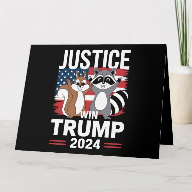 Justice For Peanut Win Trump 2024 Card (Front)