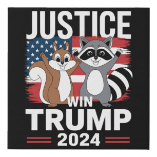 Justice For Peanut Win Trump 2024 Faux Canvas Print