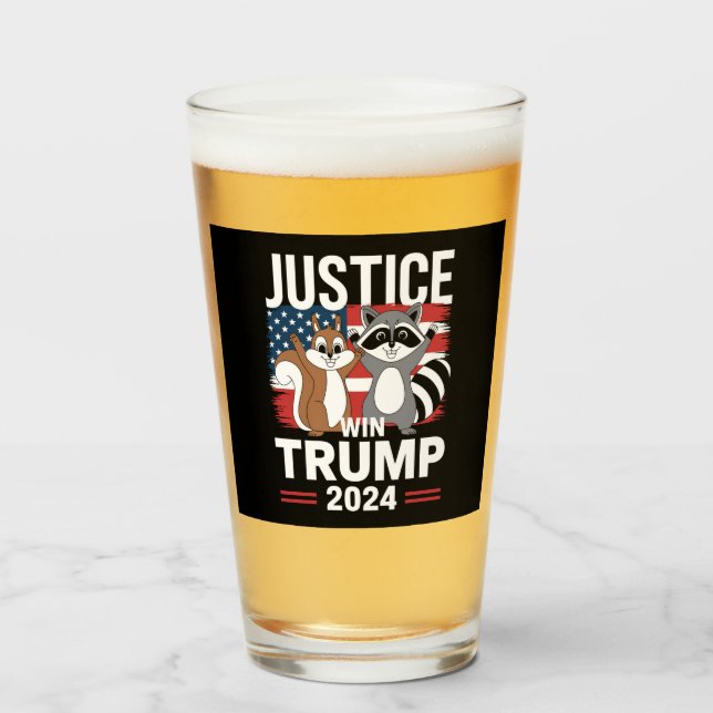 Justice For Peanut Win Trump 2024 Glass (Front Filled)