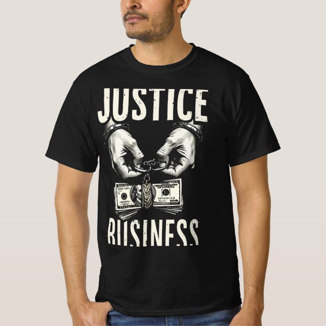 Justice for Sale – Bold Social Commentary Tee (Front)