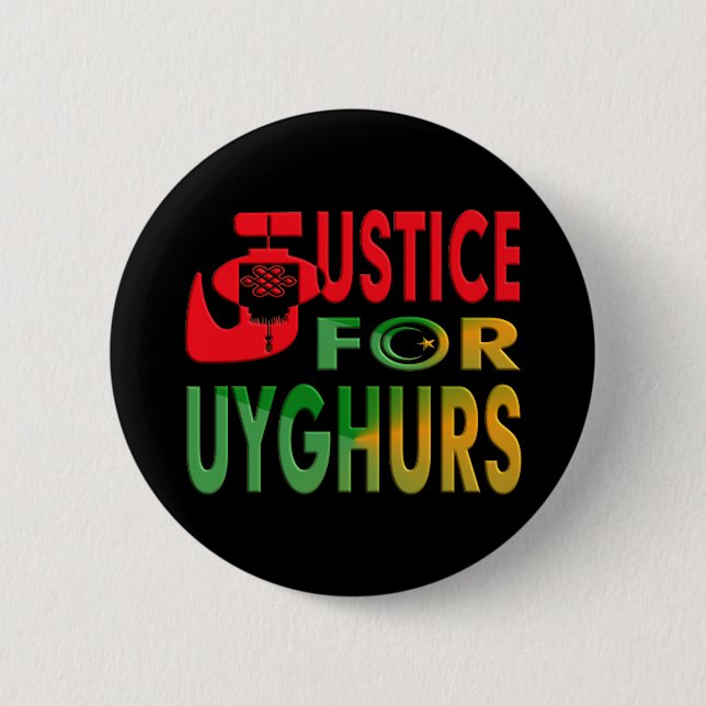 JUSTICE FOR UYGHURS BUTTON (Front)
