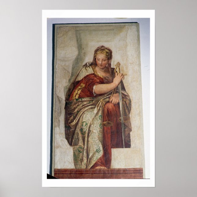 Justice, from the walls of the sacristy (fresco) poster (Front)