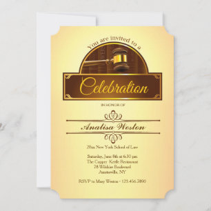 Justice Gavel Graduation Invitation