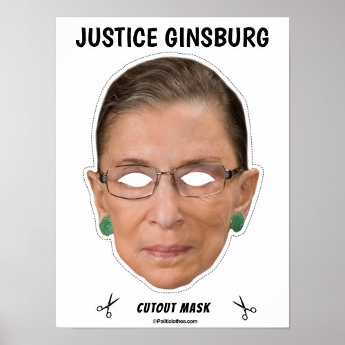 JUSTICE GINSBURG Halloween Mask Poster