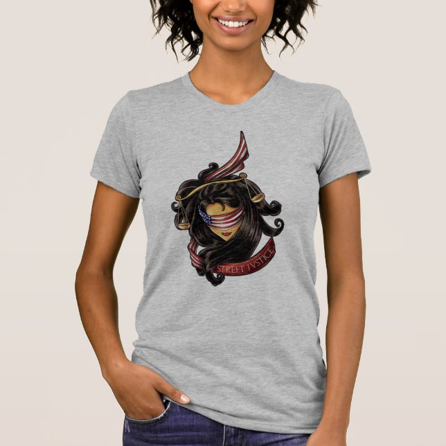 Justice Is Blind by Street Justice T-Shirt (Front)
