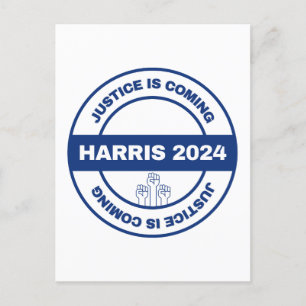 Justice is Coming Kamala harris Walz Election Postcard