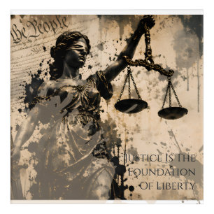 Justice Is The Foundation Of Liberty Lady Justice Acrylic Print